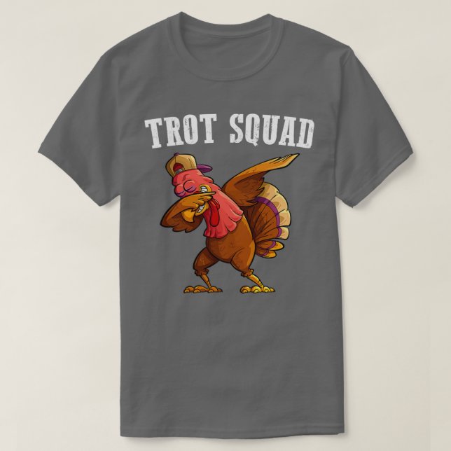 Trot Squad Turkey Funny Thanksgiving som kör Costu T Shirt (Design framsida)