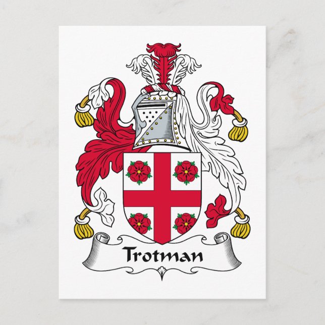 Trotman Family Crest Vykort (Framsida)