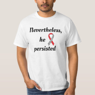 Trots det höll han fast vid tvåsidig skjorta t shirt