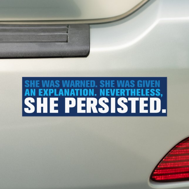 Trots det så behärskade hon Elizabeth Warren Bildekal (På Bil)