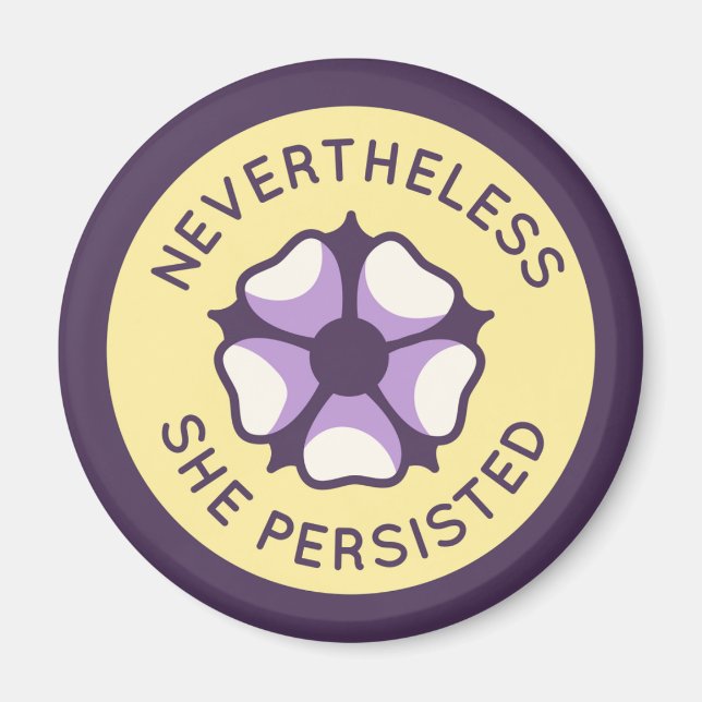 Trots det så bestod hon av en kvinnlig suffragette magnet (Framsidan)