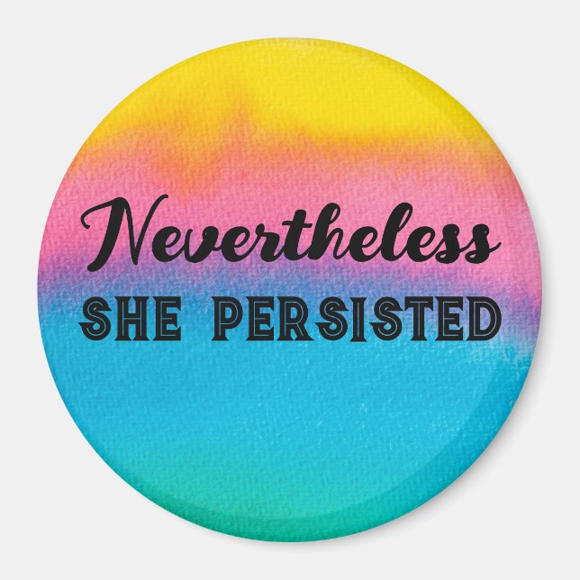 Trots detta bestod hon av regnbåge med vattendjup magnet (Framsidan)