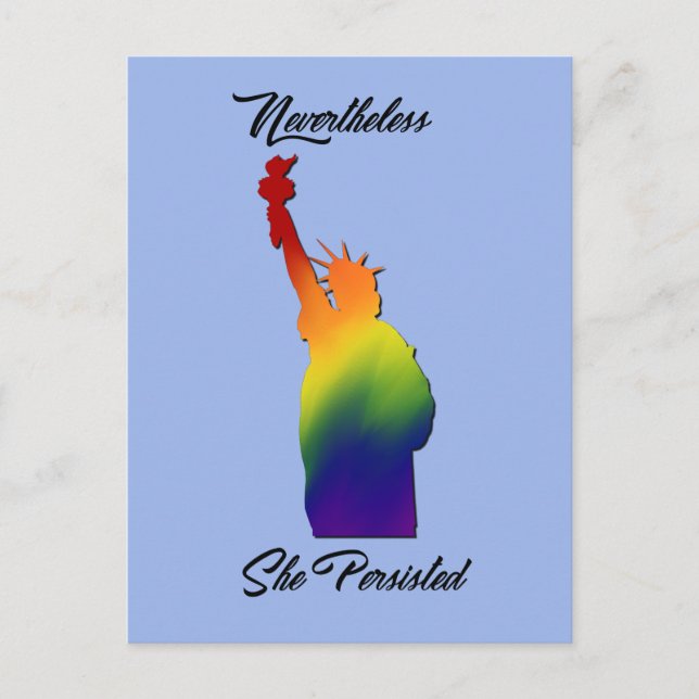 Trots detta har hon bestått med protester mot HBT- Vykort (Framsida)