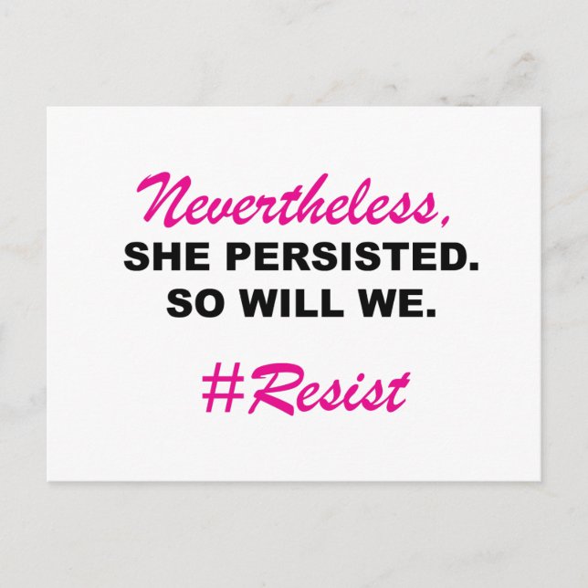 Trots detta har hon hållit fast vid det, så kommer vykort (Framsida)