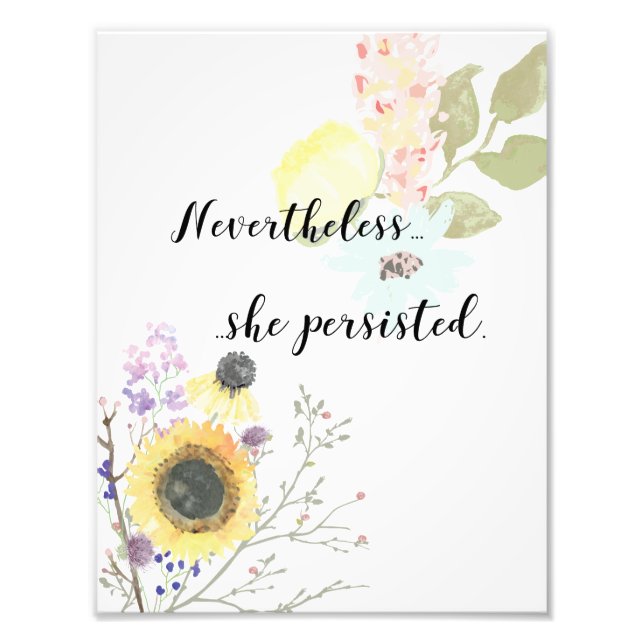 Trots detta höll hon fast vid Kalligraphy Quote Fototryck (Framsidan)