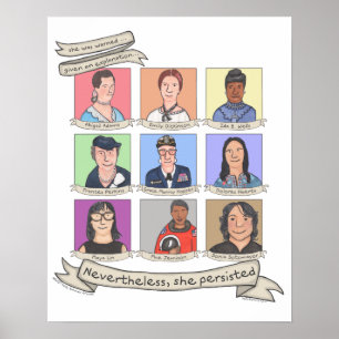 Trots detta poster hon 16 x 20 tum