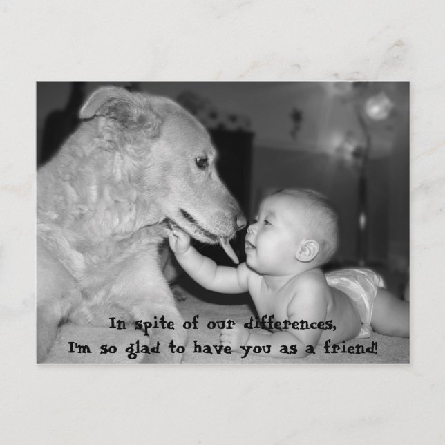 Trots våra skillnader är jag så glad.. vykort (Framsida)