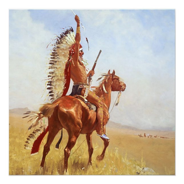 “Trots” Västerländsk konst av Frederic Remington Fototryck (Framsidan)