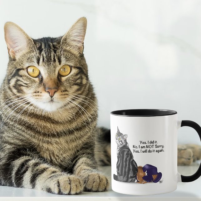 Trotserande Tabby Katt Utan Ånger Rolig Mugg (Skapare uppladdad)