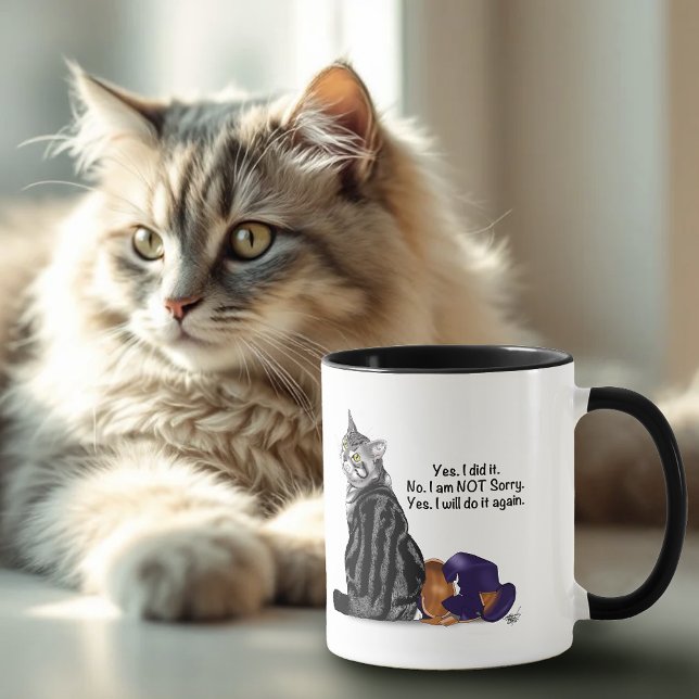 Trotsig Inget Ånger Tabby Katt Rolig Mugg (Skapare uppladdad)