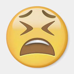 Trött ansikte Emoji Magnet