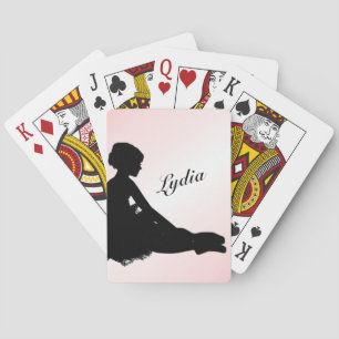 Trött ballerina Personlig med Namn Rosa Casinokort