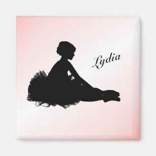 Trött ballerina Personlig med Namn Rosa Magnet
