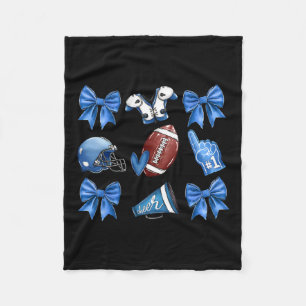 Trött blått fotbollsspelsfack till fleecefilt