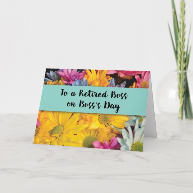 Trött Chef på Chef dag Tack Gerbera Daisy Kort (Framsida)