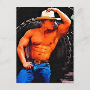Trött Cowboy Vykort