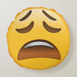 Trött Emoji Rund Kudde