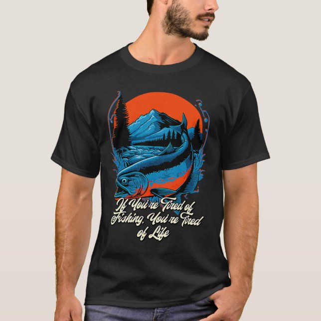 Trött fiskeförbud Fiskare i Ord T Shirt (Framsida)