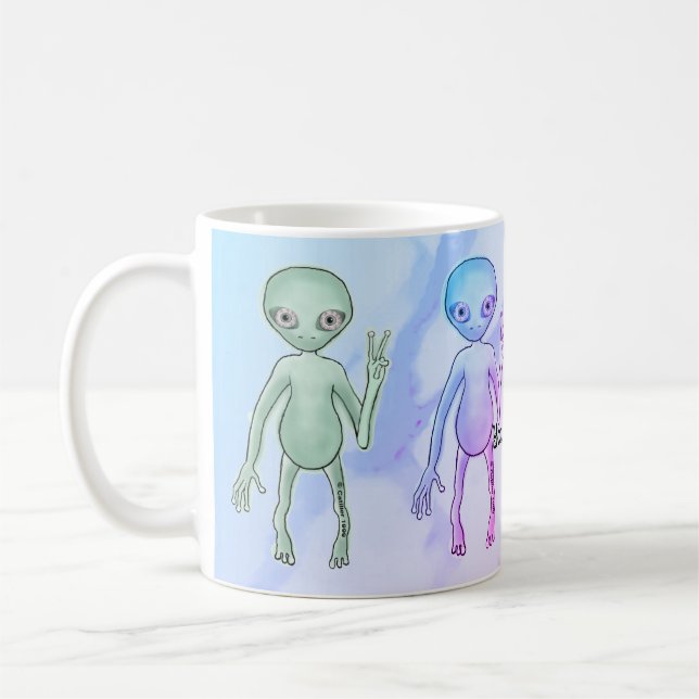 Trött Fred Utomjordinge Kaffemugg (Vänster)
