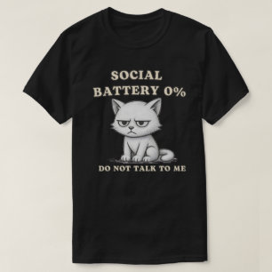 Trött Katt Låg Energi Grafisk Design T Shirt