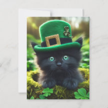 Trött Lucky Black St. Patrick's Day Kitten
