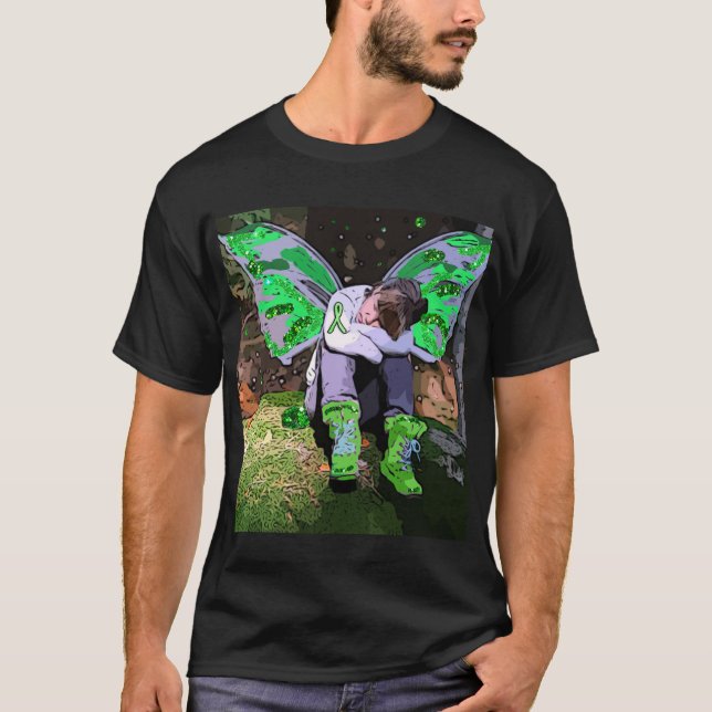 Trött Lyme Disease-krigare med änglavingar Cell Tee Shirt (Framsida)