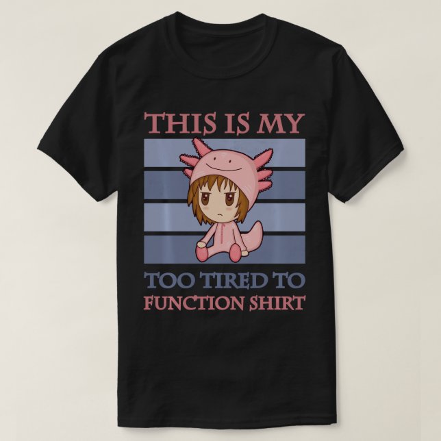 Trött Mamma Chibi Anime Women Girls för trött på R T Shirt (Design framsida)