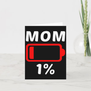 Trött mamma låg batteri kvinnor mors dag present kort