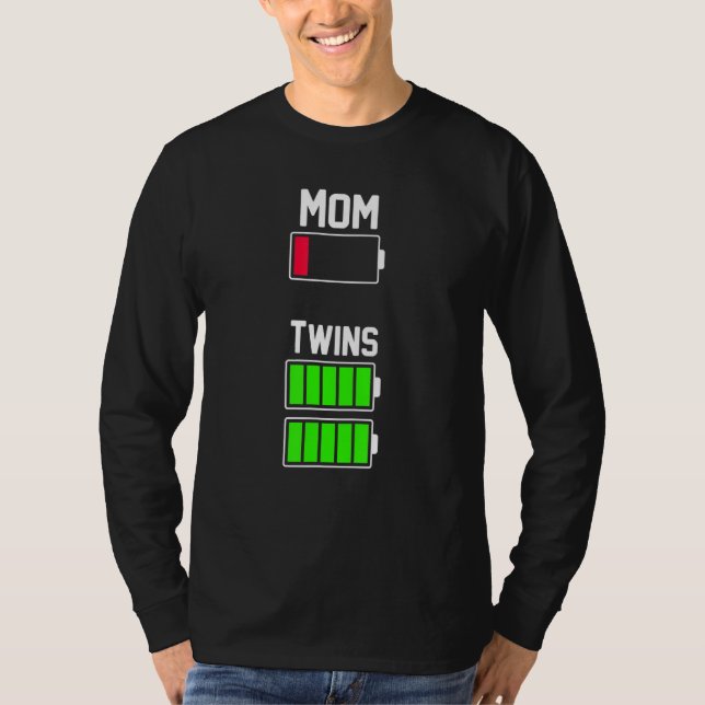 Trött Mamma lågbatteri Mors dag T Shirt (Framsida)