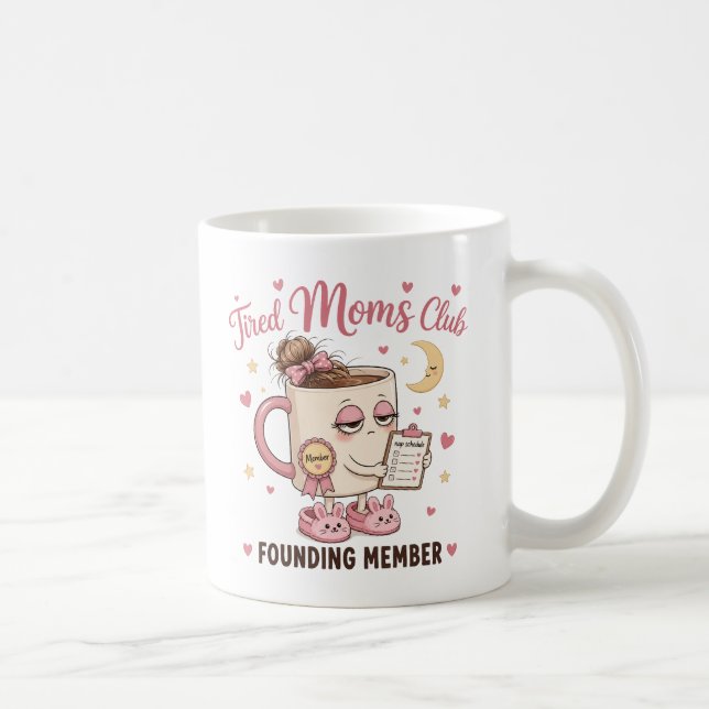 Trött mamma som laddar, vänligen sätt in kaffe Rol Kaffemugg (Höger)
