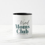 Trött mammor klubb Calligraphy mongram kaffe mugg<br><div class="desc">... </div>
