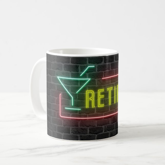 Trött Neon Marquee-skylt på brickmug Kaffemugg (Framsida vänster)