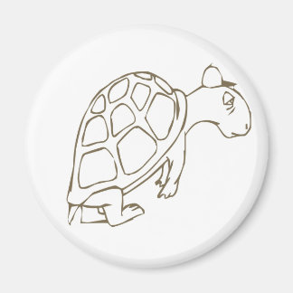 Trött och Sömnig Tecknad Turtle Magnet