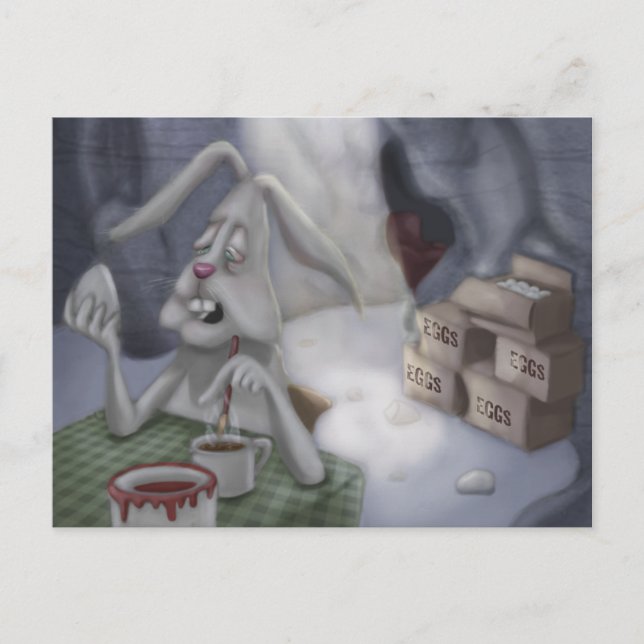 Trött Påskhare Helg Vykort (Framsida)