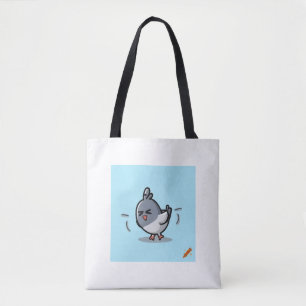 "Trött Pigeon Tecknad Design Bag - Quirky och Roli Tygkasse