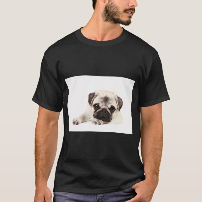 Trött Pug Valp T Shirt (Framsida)