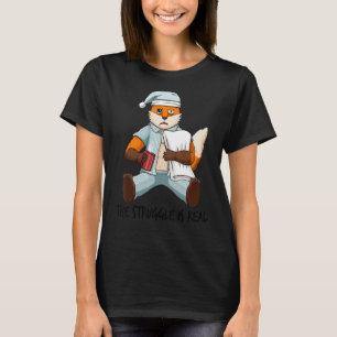 Trött räv, där kampen håller på att ta sig ur t shirt