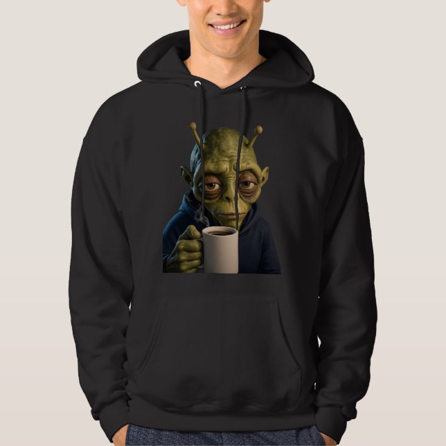 Trött rymdvaremorronkaffe Grafik hoodie (Framsida)