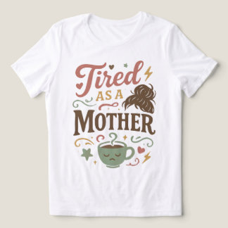 Trött som en mamma Retro mors dag Mama present T Shirt