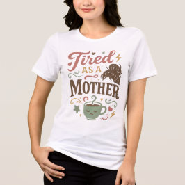 Trött som en mamma Retro mors dag Mama present T Shirt