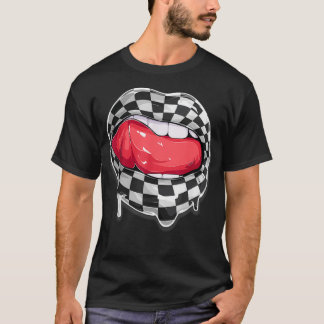 Trött, svart, vit tvättbord t shirt