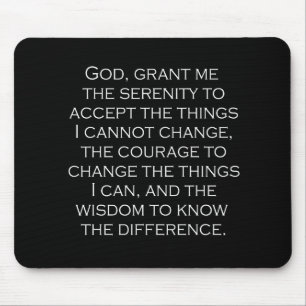 Trött teckensnitt för serenity Prayer Copperplate Musmatta