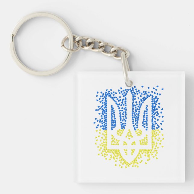 Trött tryzub-spridningshem i ukrainska emblem (Framsidan)