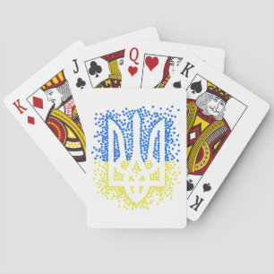 Trött tryzub-spridningshem i ukrainska emblem casinokort