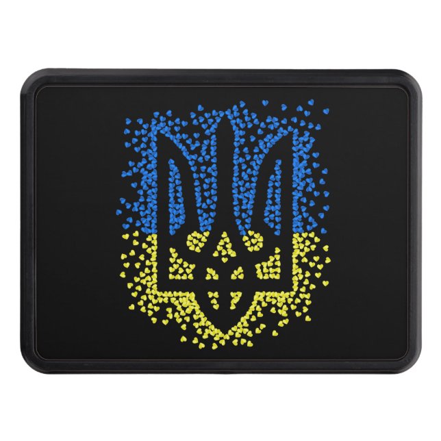 Trött tryzub-spridningshem i ukrainska emblem dragkroksskydd (Framsidan)