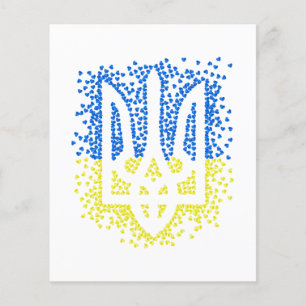 Trött tryzub-spridningshem i ukrainska emblem flygblad