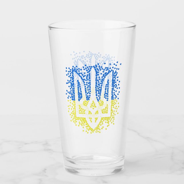 Trött tryzub-spridningshem i ukrainska emblem glaskopp (Framsida)