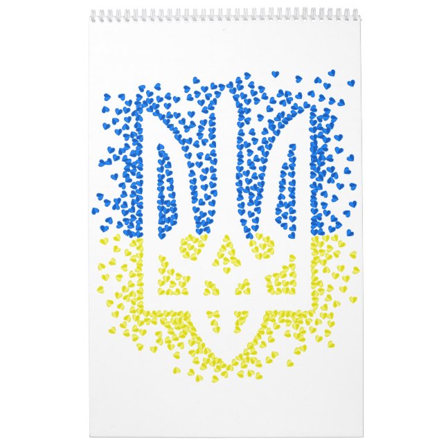 Trött tryzub-spridningshem i ukrainska emblem kalender (Omslag)