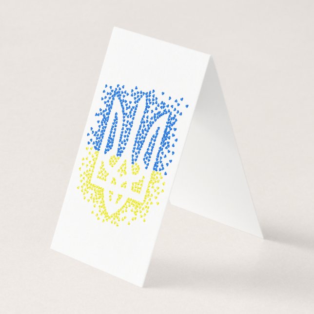 Trött tryzub-spridningshem i ukrainska emblem kort (Baksida)