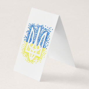 Trött tryzub-spridningshem i ukrainska emblem kort